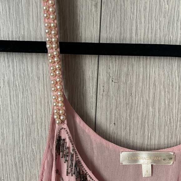 LoveShackFancy Pink Embellished Mini Dress - Picture 2 of 5